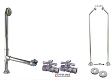 Load image into Gallery viewer, Polished Chrome Clawfoot Drain, Supply &amp; Stop Kit - Double Offset