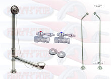Load image into Gallery viewer, Polished Chrome Clawfoot Drain, Supply &amp; Stop Kit - Double Offset